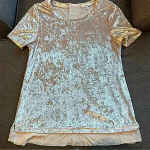🎆 Jodifl gold/champagne velvet tunic top size small Christmas Holiday New Year’s